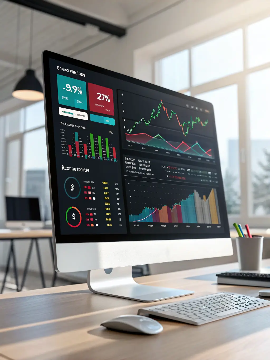 A clean and organized digital dashboard displaying key financial metrics and insights for a small business, highlighting the benefits of data-driven decision-making.